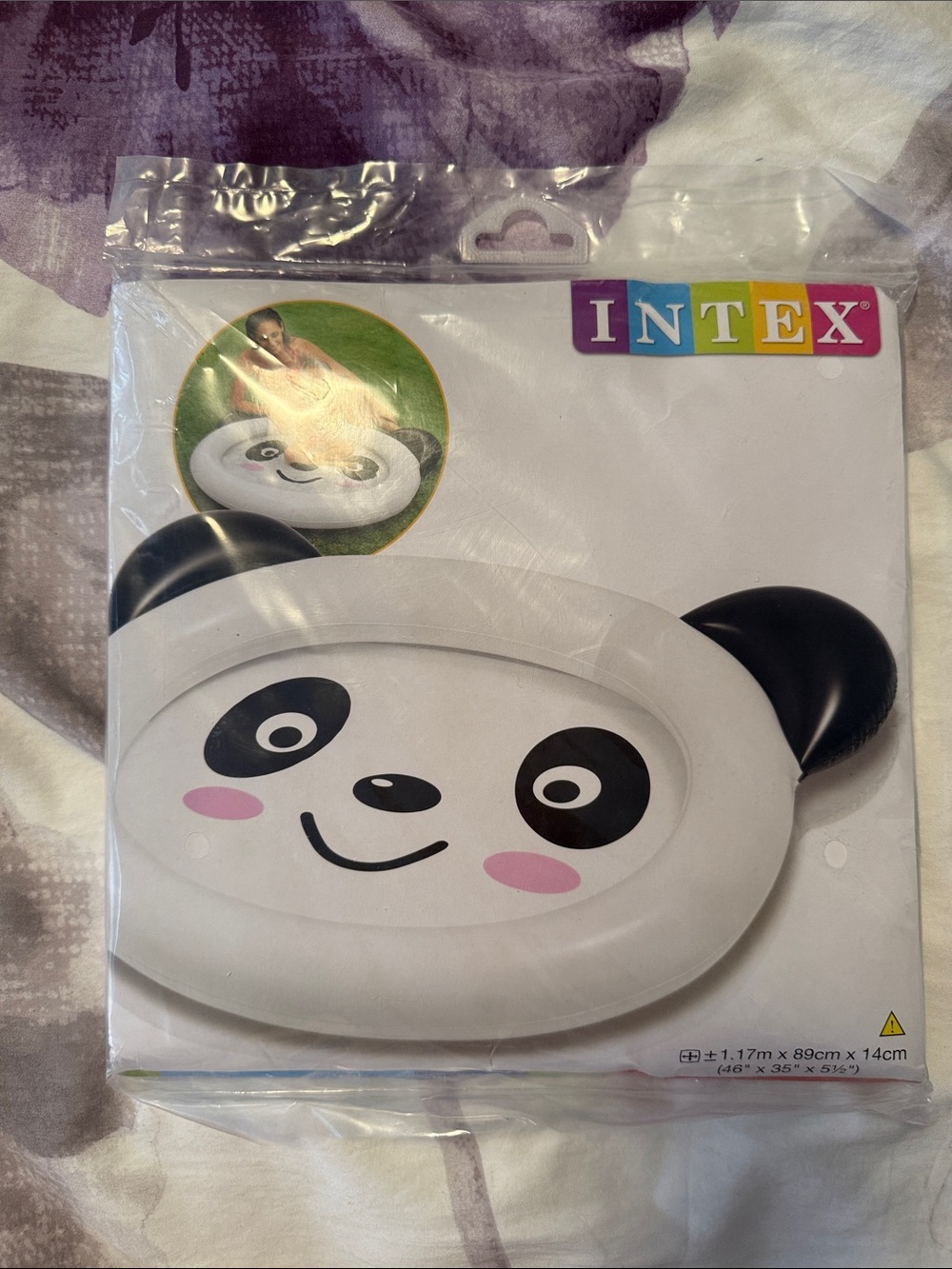 Kids Panda Inflatable Pool Float - White & Black